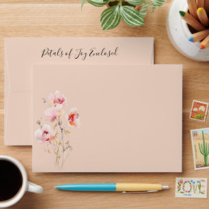 Enveloppe Baby shower floral à l'aquarelle blanche personnal