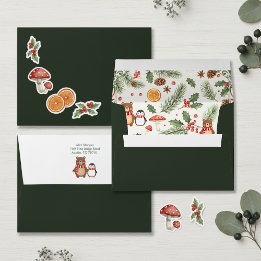 Enveloppe Baby Shower Forêt d'Hiver