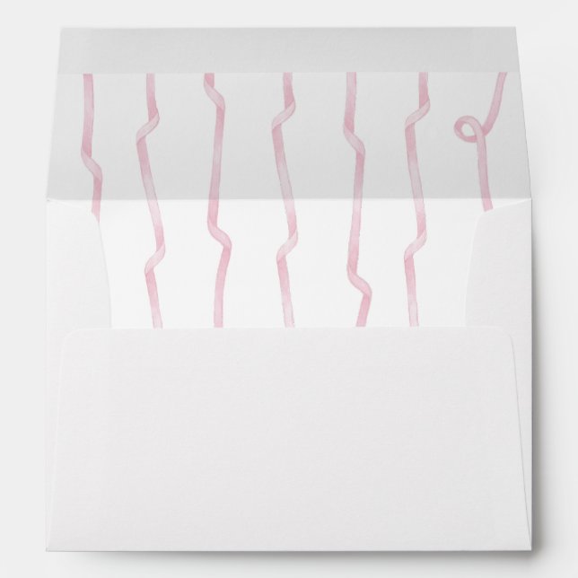 Enveloppe Baby shower Girly Pink Bow Et Ribbon Girl (Dos (Bas))