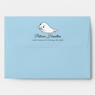 Enveloppe Baby shower Halloween Little Boo Ghost
