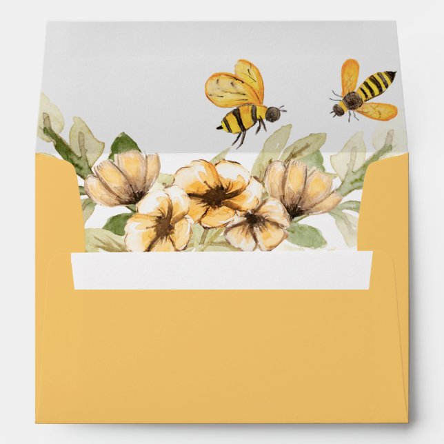 Enveloppe Baby shower Honeypeb Bumblebee personnalisable (Dos (Bas))