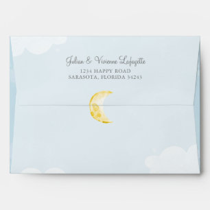 Enveloppe Baby shower intérieur Pale Blue & Star