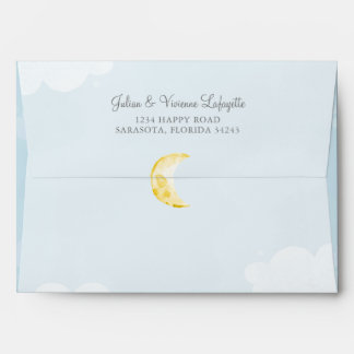 Enveloppe Baby shower intérieur Pale Blue & Star