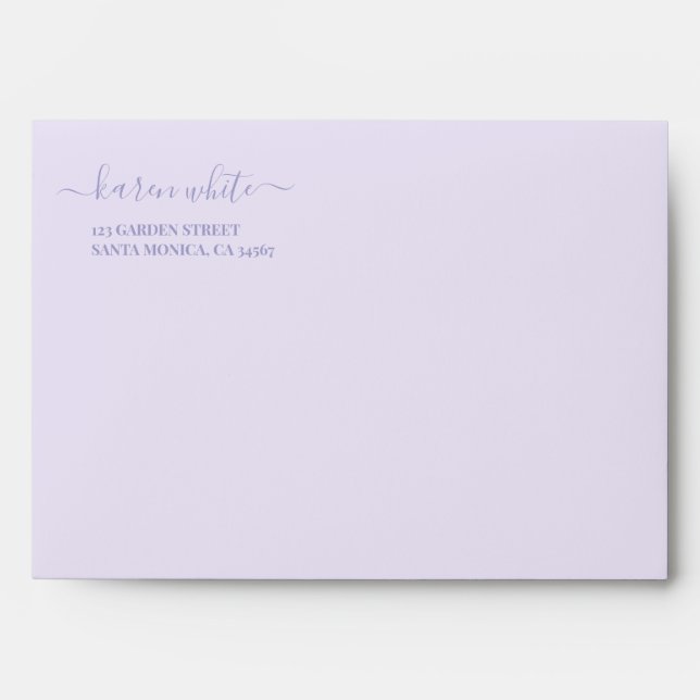 Enveloppe Baby shower Lilac (Devant)