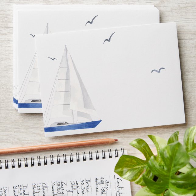 Enveloppe Baby shower nautique minimal Ahoy Boy's (Stacked)