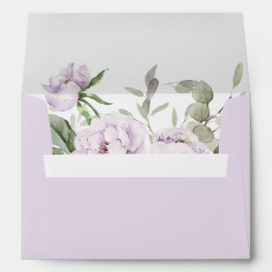 Enveloppe Baby shower papillon floral pourpre