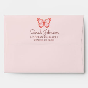 Enveloppe Baby shower papillon rose pour bébé