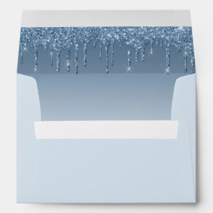 Enveloppe Baby shower Parties scintillant bleue