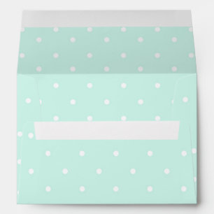 Enveloppe Baby shower Pastel Pois à la menthe blanche