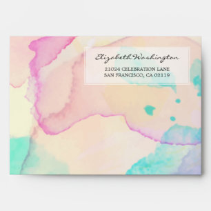 Enveloppe Baby shower Pink Blue & Purple Watercolor Splash