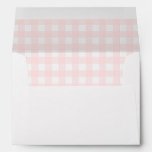 Enveloppe Baby shower rose En vichy