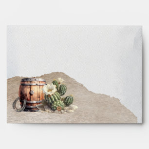 Enveloppe Baby shower rustique Western Elephant Cowboy Boy