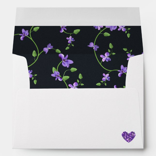 Enveloppe Baby shower Violets (Dos (Bas))