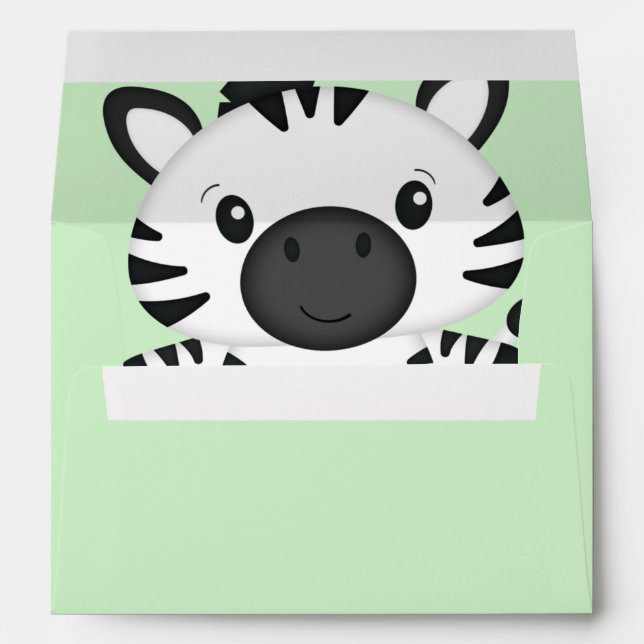 Enveloppe Baby shower Zebra (Dos (Bas))