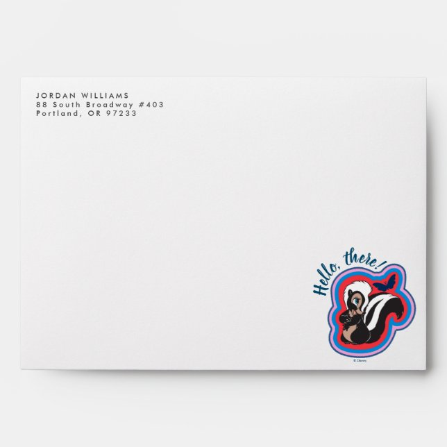 Enveloppe Badge de fleurs et papillons Bambi (Devant)