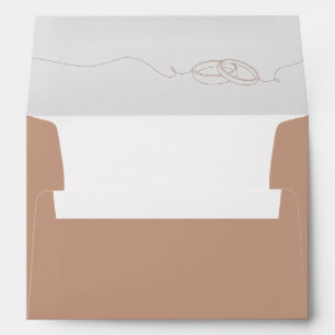 Enveloppe Bagues de Mariage simples minimales auto-adressées