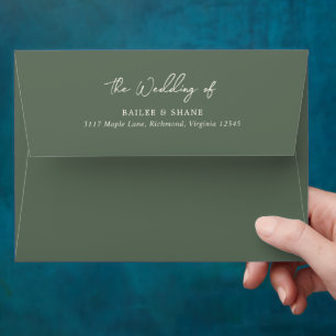 Enveloppe Bailee Olive Green Mariage moderne