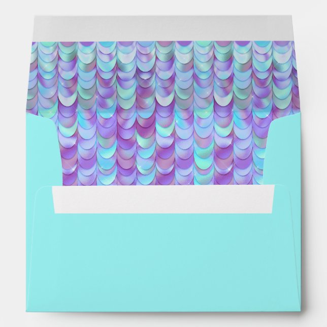 Enveloppe Balances de sirène Iridescente Aqua Purple (Dos (Bas))