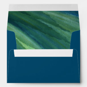 Enveloppe Balayage Seagrass Navy Préimpression Adresse 5x7 A