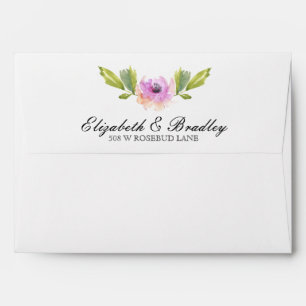 Enveloppe balayée de mariage d'aquarelle des