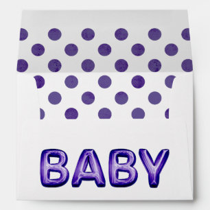Enveloppe Balcon bébé   Baby shower violet royal violet