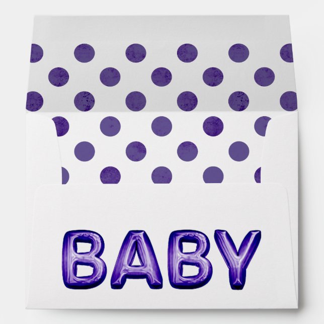 Enveloppe Balcon bébé | Baby shower violet royal violet (Dos (Bas))