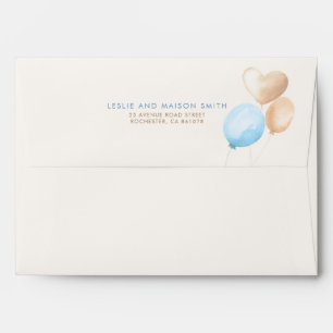 Enveloppe Balloirs Pastel Brown et Bleu doux