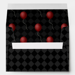 Enveloppe Ballon noir déplaisant de rouge de harlequin de