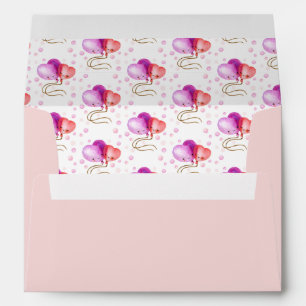 Enveloppe Ballons de la Saint Valentin mignons couleur custo