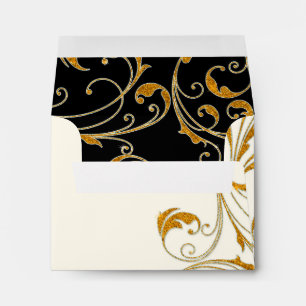 Enveloppe Ballotin Glam Old Hollywood Regency Cravate noire