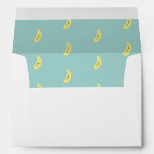 Enveloppe Banane jaune tirant bleu motif