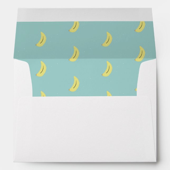 Enveloppe Banane jaune tirant bleu motif (Dos (Bas))