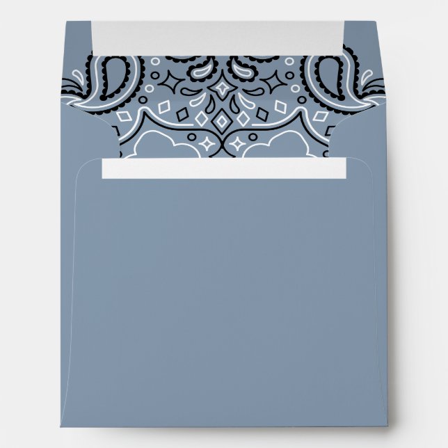Enveloppe Bandana Bleu Dusty - Impression occidentale (Dos (Bas))