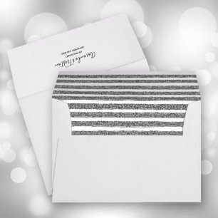 Enveloppe Bande de Parties scintillant blanche en argent Fau