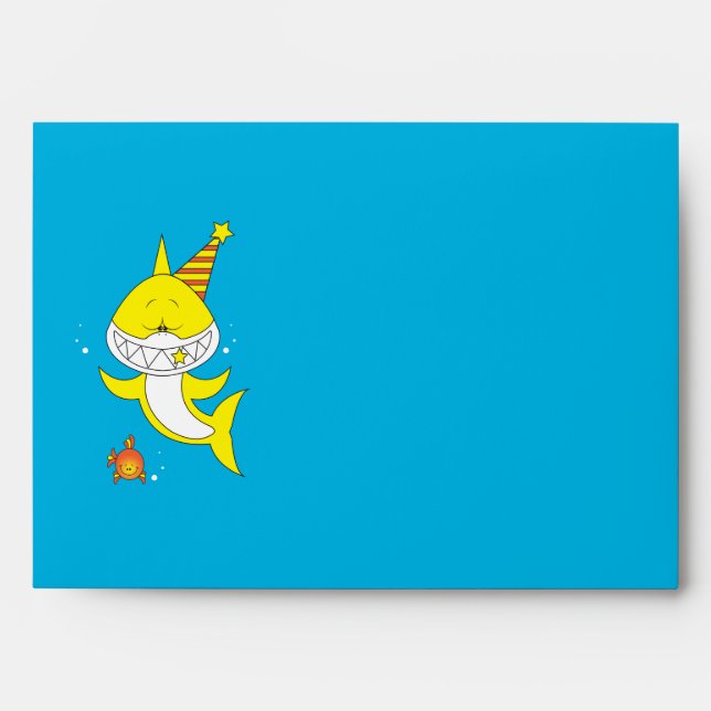 Enveloppe Bande dessinée mignonne de requin de bébé (Devant)