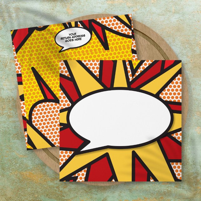 Enveloppe Bande dessinée moderne Discours Bubble (Modern Fun Comic Book Speech Bubble Envelope)