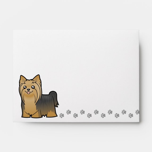 Enveloppe Bande dessinée Yorkshire Terrier (longs cheveux (Devant)