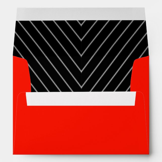 Enveloppe Bande géométrique rouge, noir et gris (Dos (Bas))