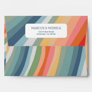Enveloppe Bandes Atténuées Colorées Mariage Audacieux Joyeux