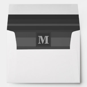 Enveloppe Bandes de charbon de monogramme