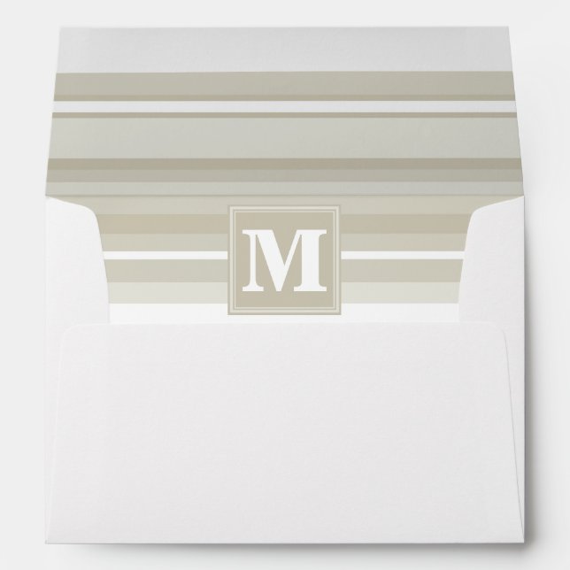 Enveloppe Bandes de grès monogramme (Dos (Bas))