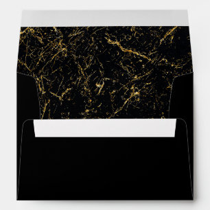 Enveloppe Bandes de marbre d'or typographie noir
