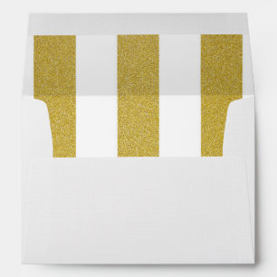 Enveloppe Bandes d'or, Blancs, Motif rayé