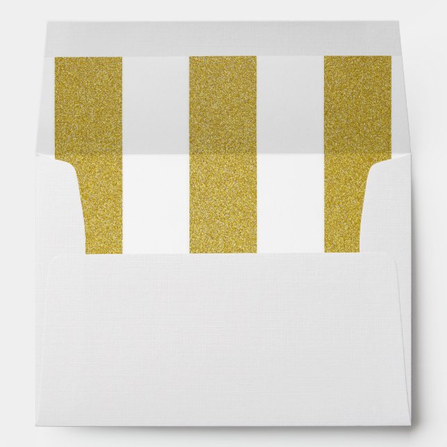 Enveloppe Bandes d'or, Blancs, Motif rayé (Dos (Bas))