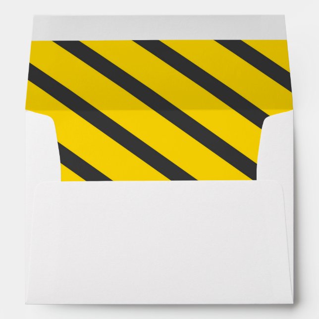 Enveloppe Bandes gris jaunes de la fête d'anniversaire de co (Dos (Bas))