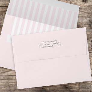 Enveloppe Bandes minimalistes simples roses striées minimes