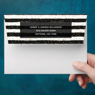 Enveloppe Bandes noires et blanches