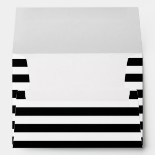 Enveloppe Bandes noires et blanches et ailes d'étoiles or et