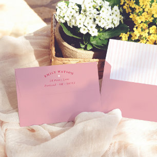 Enveloppe Bandes roses Adresse de retour Prépa