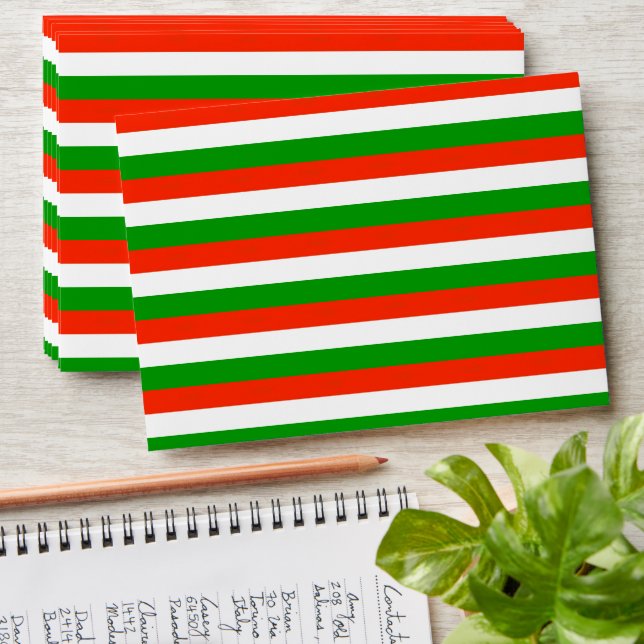 Enveloppe Bandes rouges, vertes et blanches (Stacked)